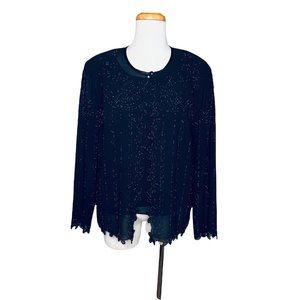 R&M Richards Vintage Formal Hand Beaded Jacket & Tank Top 2 Piece Set Sz 14 USA